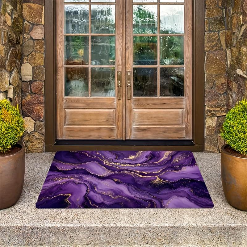 High Quality Luxury Purple and Gold Abstract Marble Area Rug for Living Room Hallway Home Decor Floor Mat Carpet