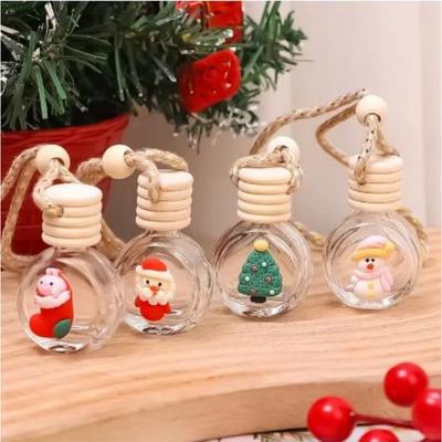 8ML Santa Claus Car Perfume Pendant Aromatherapy Christmas Gift Ornaments Glass Empty Bottle Perfume Refill Bottle Diffuser