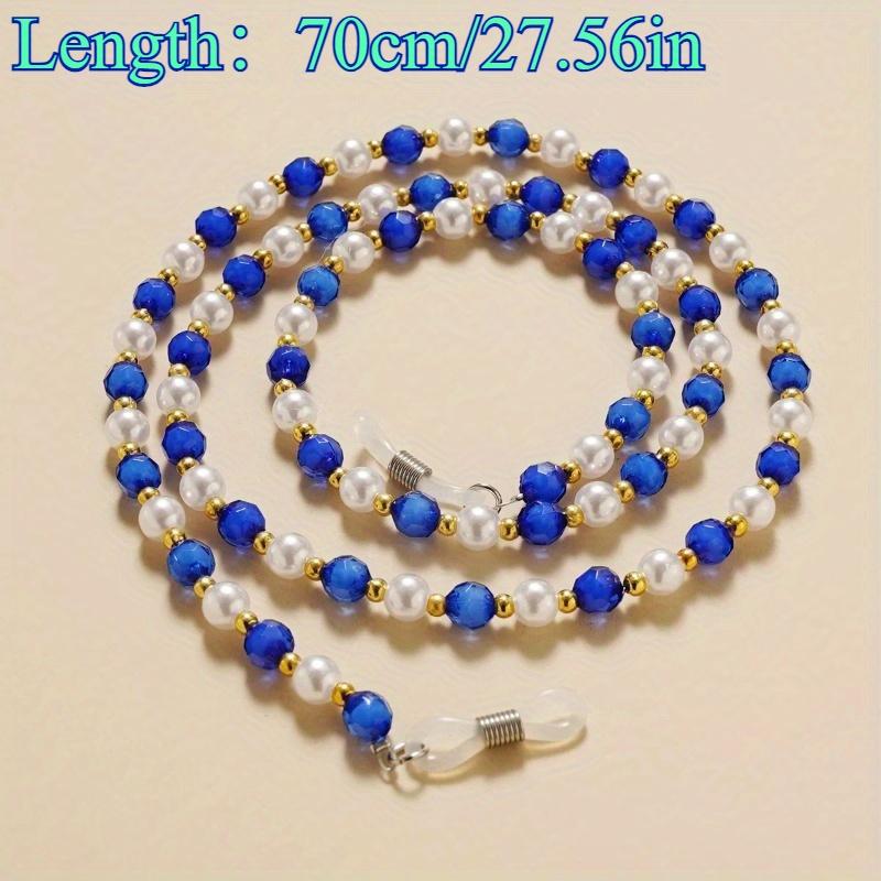 1Pc 27.56inch Vintage Colorful Beaded Glasses Chain Women's Eyeglasses Lanyard Neck Chain Colored Eyeglasses Strap Glasses Acces