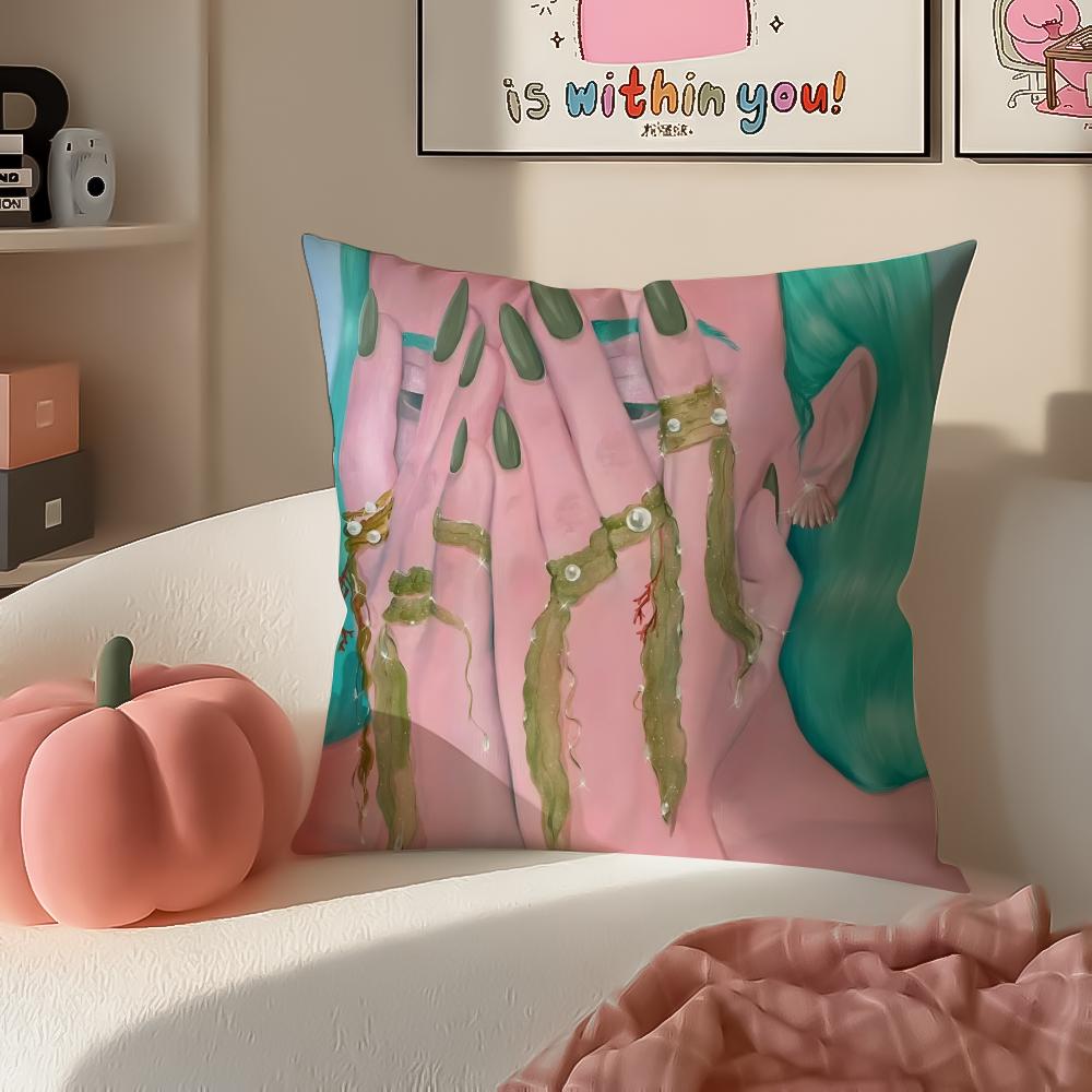 Creative Polish Art MMonika Marchewka Cushion Cover Pillowcase Short Plush Invisible zipper Room Sofa Cushion Cover