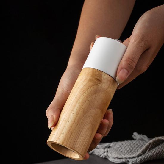 6 Inch Spice Grinder Manual Rotor Adjustable Coarseness Wood Ceramic Natural Pepper Salt Grinder for Kitchen