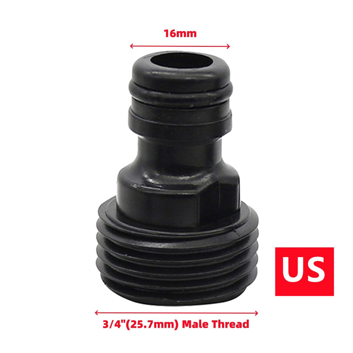

2 Sets EU/US Standard 3/4 Male & Female Thread Quick Joint 16mm Fast Connection Garden Irrigation Car Washing Pet Bathing Joint 3/4