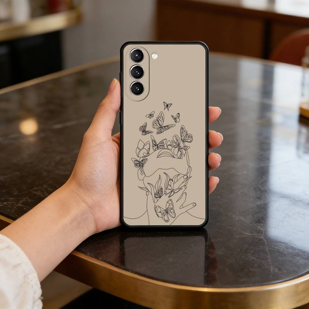 G-Gentle G-Girl Pastel Phone Case For Samsung S25,24,23,22,30,21,10,9,Ultra,Plus,Lite,FE,4,5 G Soft Black Case