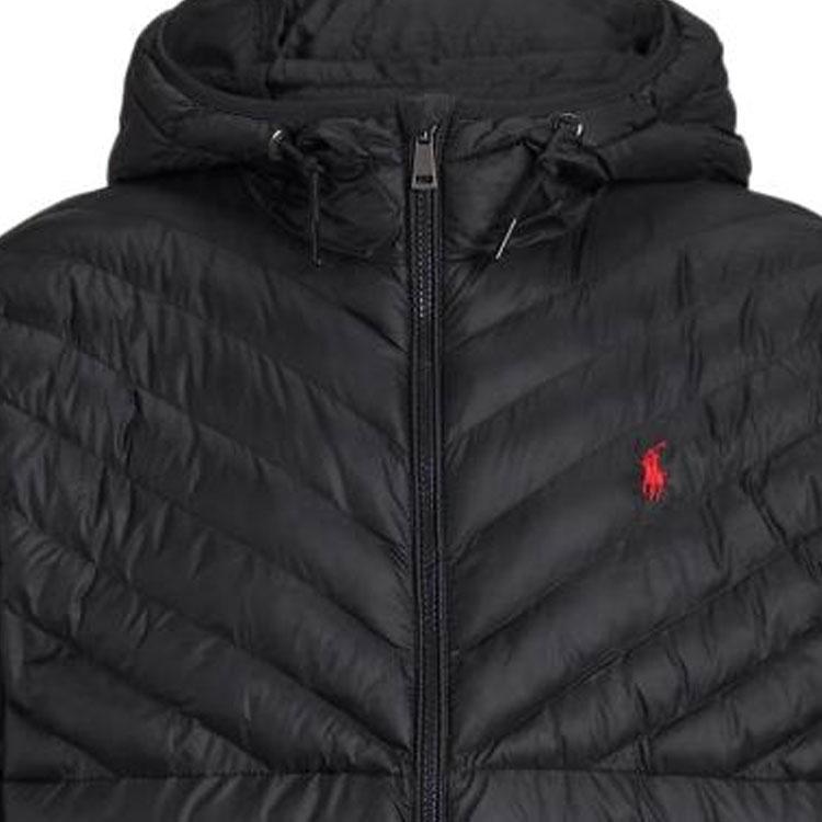 Polo Ralph Lauren Solid Color Hooded Jacket Men Jackets Black 710920283-002