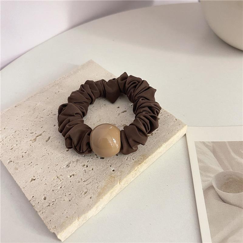 Pearl Large Intestine Elastic Hair Ring 2026 New Back of Head Rope Hair Tie Ball Head Rubber Band Headpiece Hair Tie Rubber Band