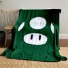 Green Mushroom Design Blanket Patterned Blanket, Flannel, Suitable for All Seasons, Home Decor, Warm and Cozy