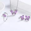 1 Set Jewelry Set Sparkling Rhinestones Inlaid Butterfly Pendant Necklace Ear Studs