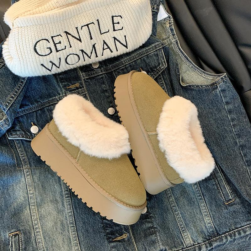 

Foreign trade large size new thick-soled women s snow boots winter wear warm thickened wool cotton shoes snow boots 40