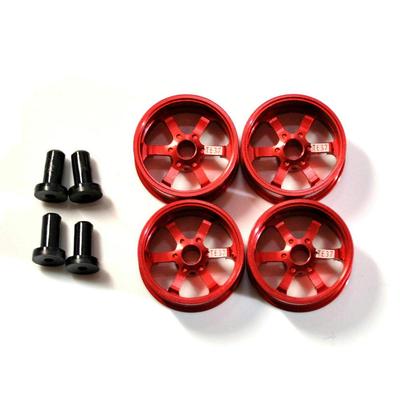 M4WD Aluminum Medium-Diameter Wheel, 6-Spoke (Red)