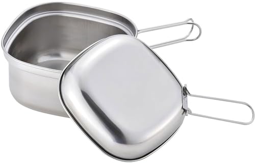 

KOGU OUTDOOR Saucepan, Square Saucepan [Made in Japan], Induction and Gas Compatible, Foldable Handle, Measuring Measuring Table, Lid Included, Square