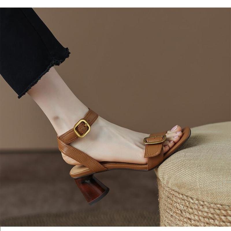 Fashion Summer Peep Toe High Heel Women Sandals Sexy Buckle Strap Ankle-wrap Ladies Sandals Club Shoes Sandals for Women 2025 bc5719
