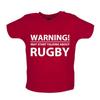 Talk Rugby Warning - Kids T-Shirt Tees Top - Union Nations League England Six