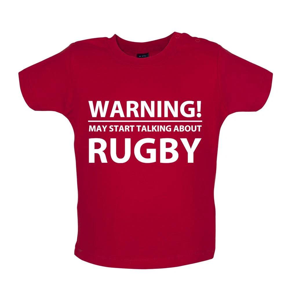Talk Rugby Warning - Kids T-Shirt Tees Top - Union Nations League England Six 110