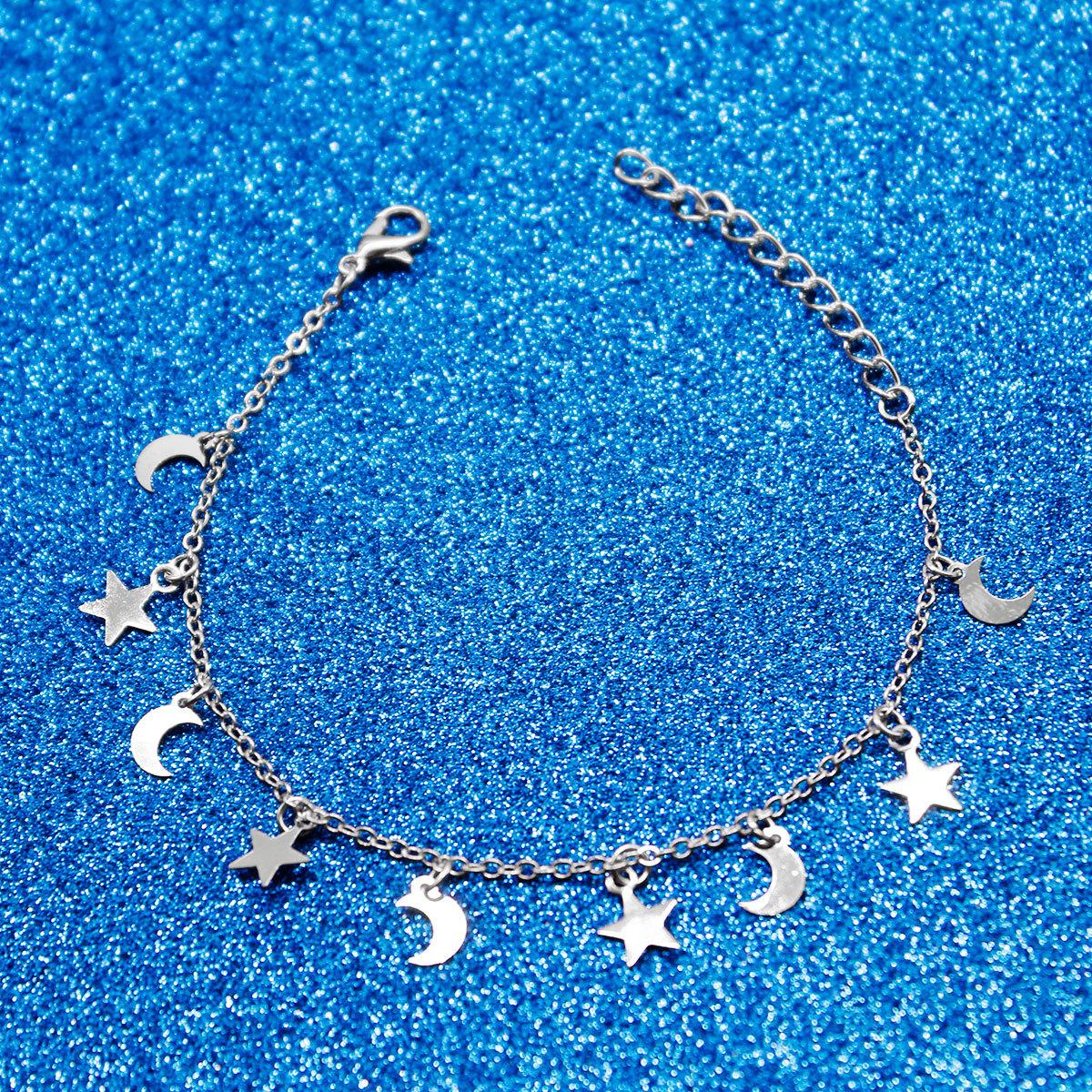 

New hand jewelry trendy simple European and American star moon combination bracelet