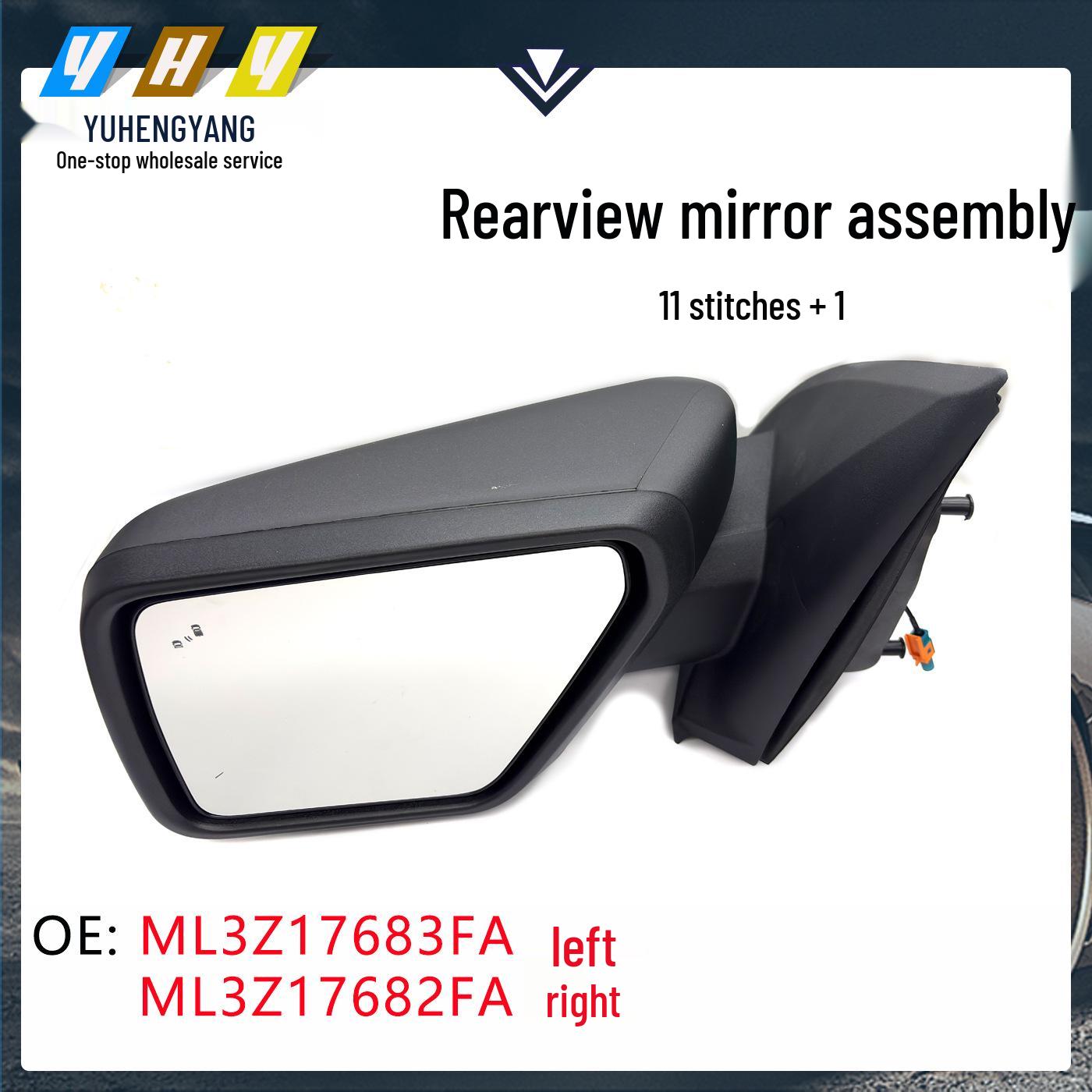 

Fits Ford 2021 Raptor F-150 Rearview and Side Mirrors with Blind Spot Light Model ML3Z17682FA. ML3Z17683FA Left Side
