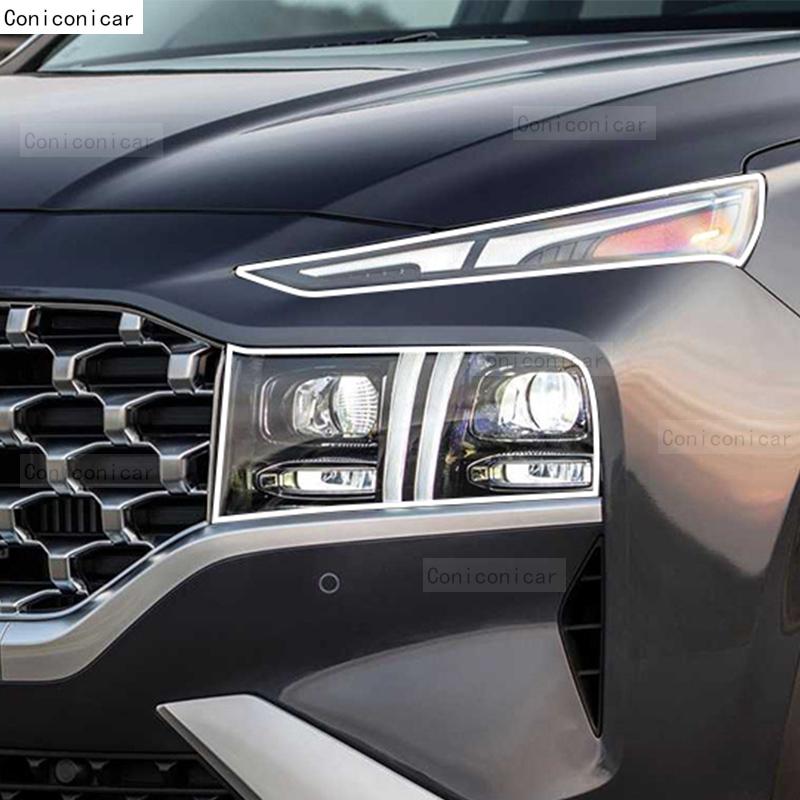 Für HYUNDAI SANTAFE 2020-2023 Auto Scheinwerfer Transparent TPU Schutzfolie Frontlicht Tönung Farbwechsel Aufkleber
