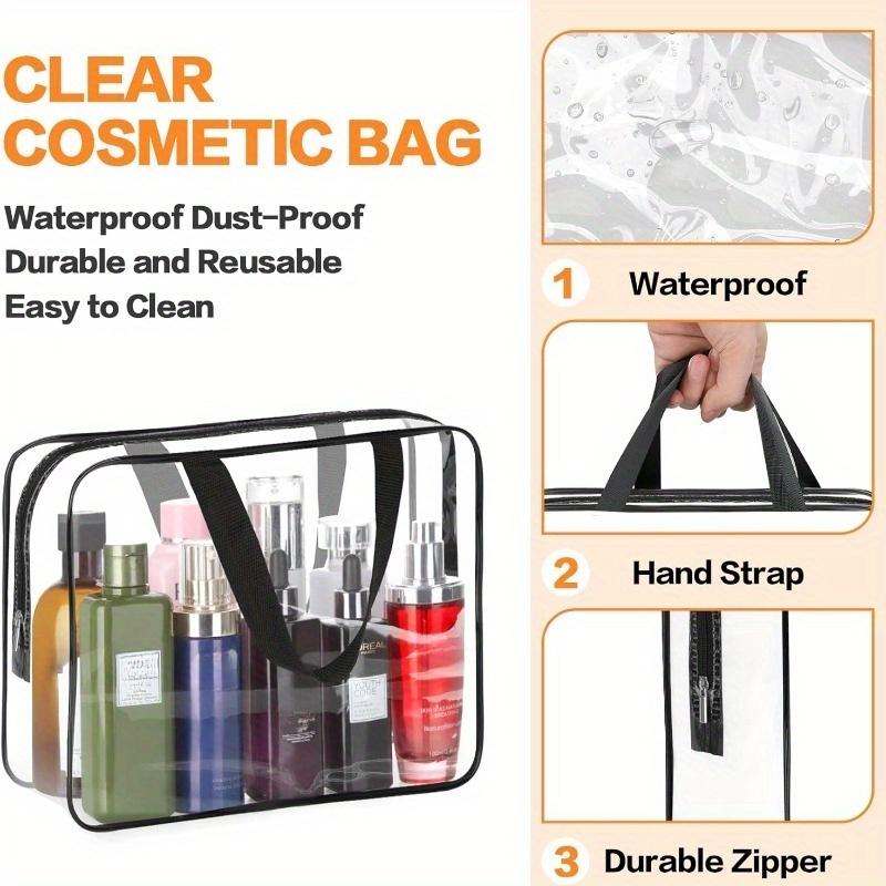 Große Klare Kosmetik-Kulturbeutel-Organizer-Tasche, Transparente Plastik-Tragetasche, Wasserdichte Transparente Kleine Klare Handtasche Geldbörse