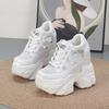 Fashion 13CM Air Mesh Synthetic Leather High Brand Chunky Sneaker Sandals Comfy Summer Women Fashion Shoes Platform Wedge Flats