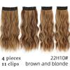 Light Blonde Long Wavy Clip On Hair Extension Synthetic Fiber Natural Wavy 4 Pieces Daily Wear Invisible Hairpiece KTB