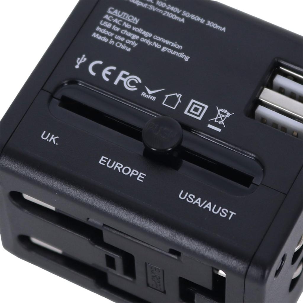 gowell International Adapter Plug Power Strip with 2 USB Compatible with and Charging in the and Taiwan Ports, Multi-Purpose Adapter, Outlets,