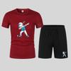 2026 Nuova Moda Casual T-shirt Pantaloncini Set Due Pezzi Stampa Lettere 3D Tuta Estiva da Esterno da Uomo