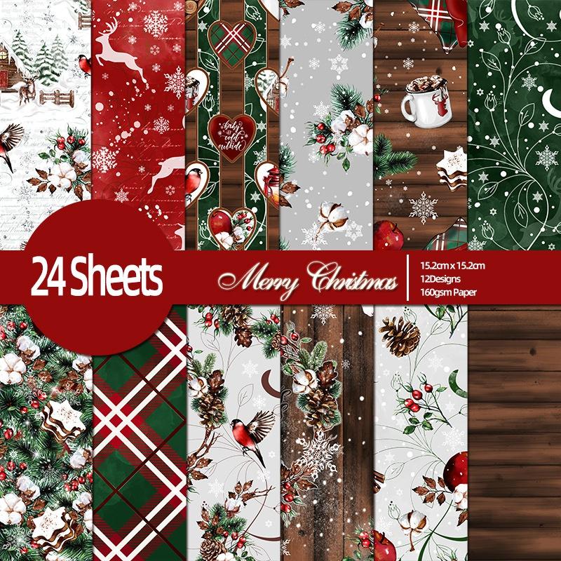 

Junk Journaling Craft Paper Vintage Merry Christmas Scrapbook Paper Decoupage Cardstock Vintage Scrapbooking DIY