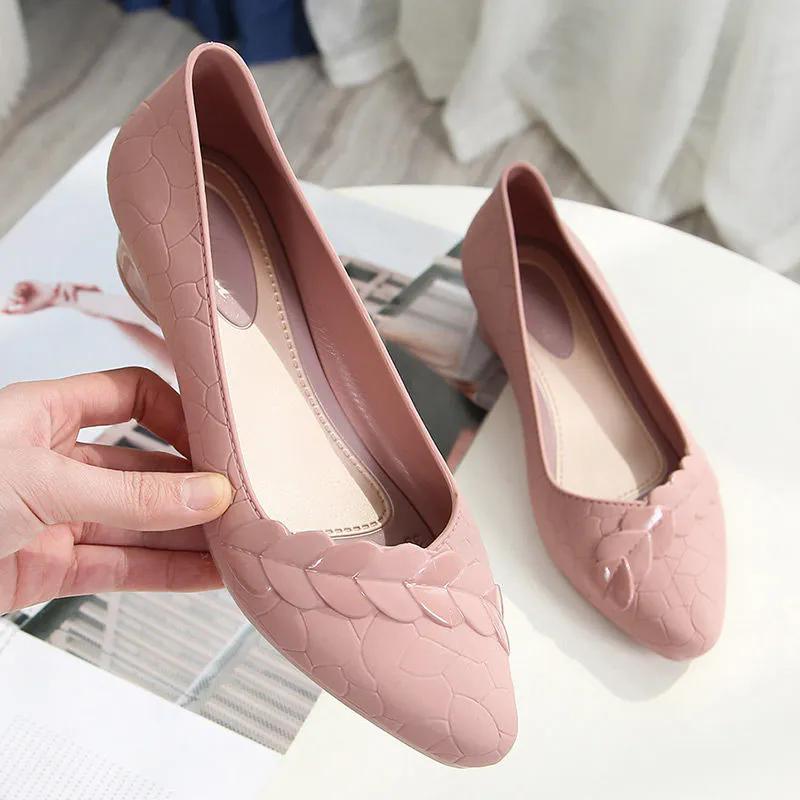 

WTEMPO Mid Heeled Sandals for Women in Summer Fashion with Pointed Soft Soles Elegant Thick Heels Shallow Mouth Anti Slip Single Shoe 41 рожевий