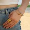 2025 New product trend Internet celebrity INS wind design 18k gold-plated stainless steel open ball bracelet wholesale