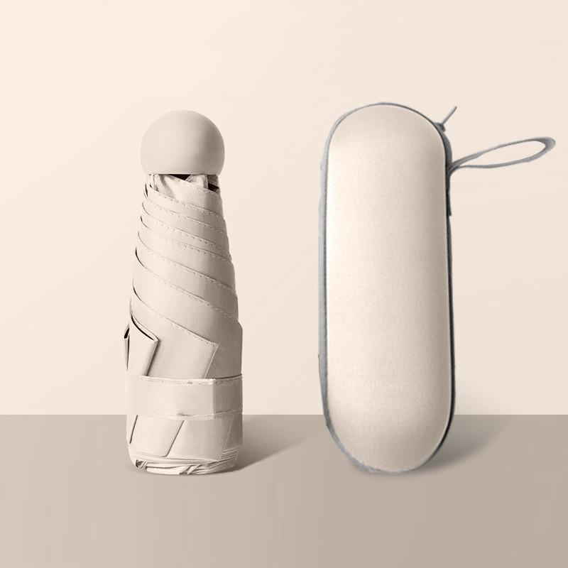 Umbrelă compactă de damă cu ștanțare aurie: Protecție UV, pliabil portabil, pentru soare și ploaie