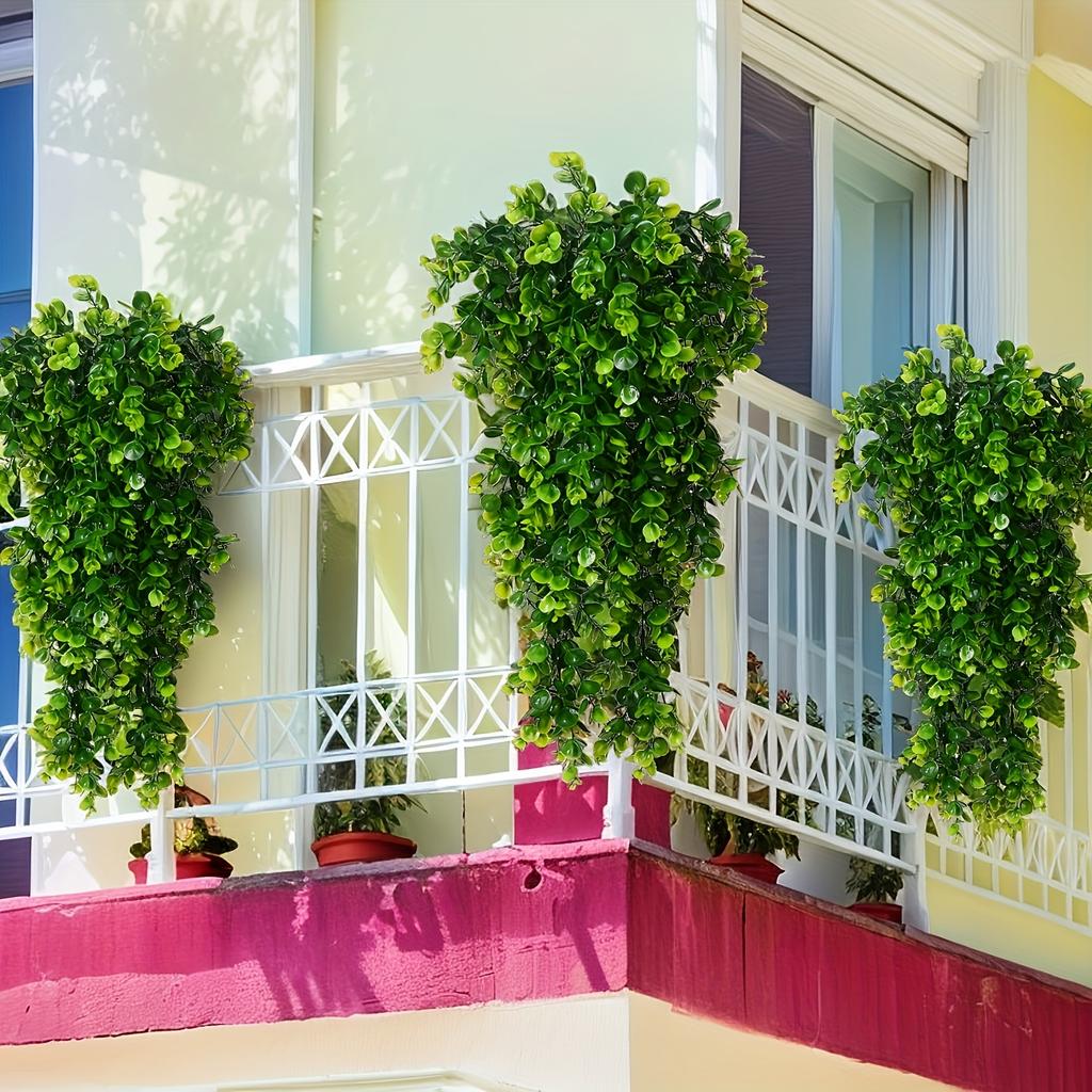 2 Pcs Artificial Hanging Plants with Perfect Elegant Leaf Touch, Perfect for All Perfect Holiday Scene Layout Decoration, Evergreen and Durable