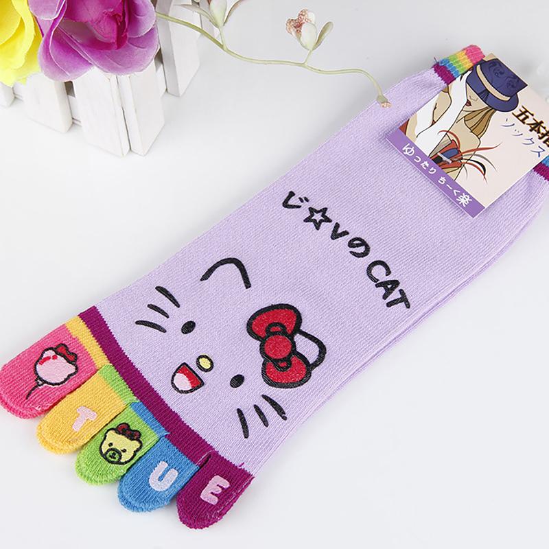 

Каваї Шкарпетки з п ятьма пальцями Hello Kitty Аніме Sanrio Kt Cat Y2K М які Зручні Підлогові Шкарпетки Домашні Шкарпетки Подарунок для Дівчинки фіолетовий