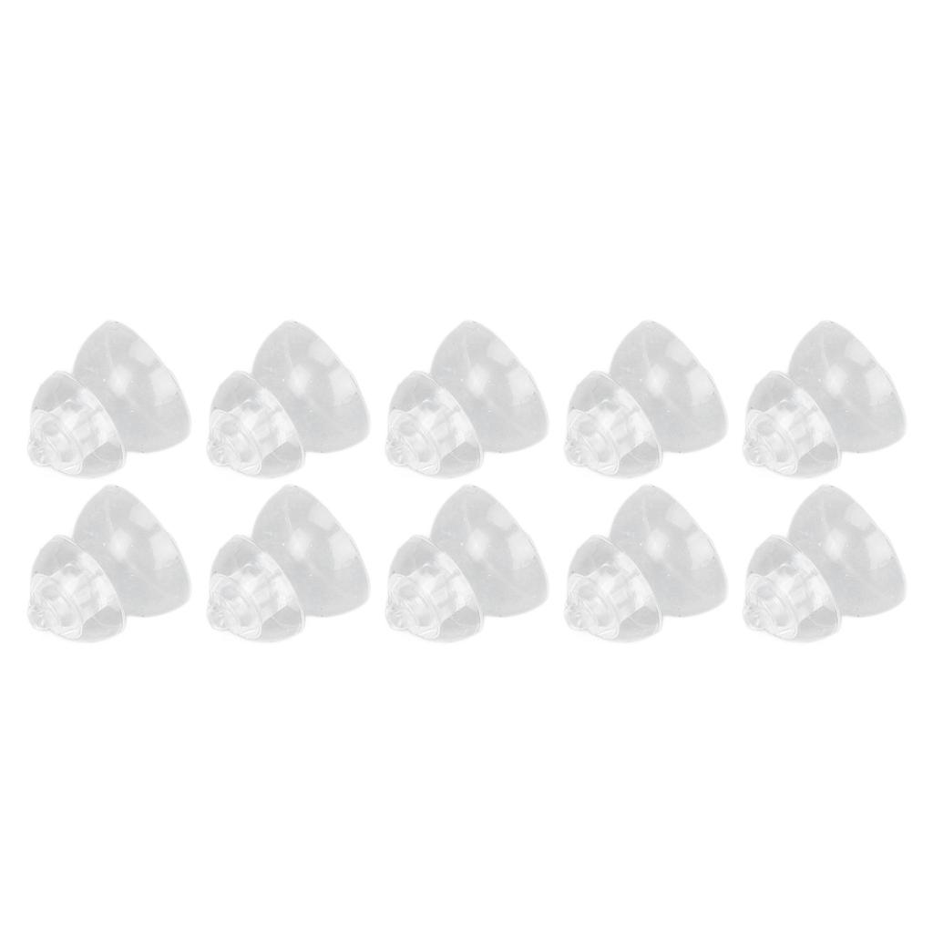 10 Pcs Sound Amplifier Dome Soft Silicone Anti Static Dual Layer Closed Sound Aid Tips