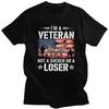 Anpassad Cool Veteran Vintage IM Veteran Inte En Suckare Eller En Förlorare T-shirt Herr Ren Bomull T-shirt Veteransdagen Patriotiska Tees