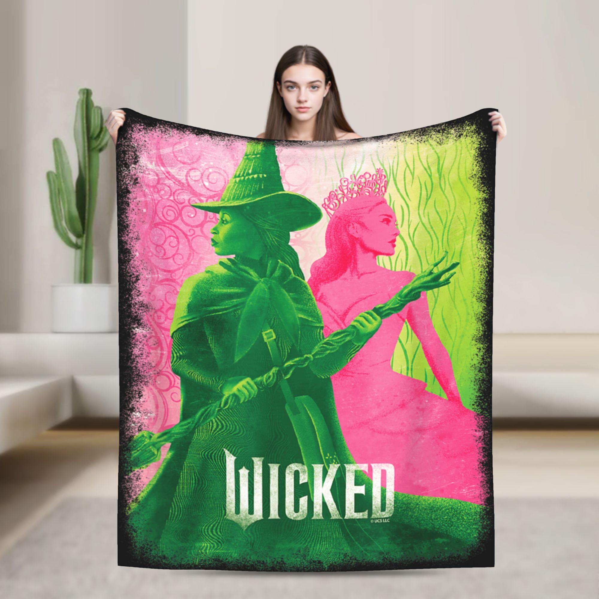 

Wicked 2 Musical Movie Glinda Poster Flannel Blanket Warm Soft Bedding Throws for Couch Bed Decorative Bedspread Sofa Bed Cover 75x90cm