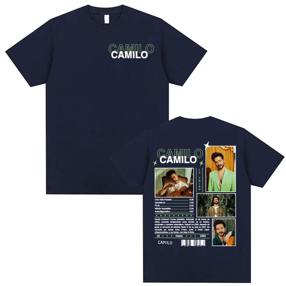 Singer Camilo 2025 Tour Graphic T Shirts Men's Clothing Harajuku Hip Hop Pop Music T Shirt Casual Summer Oversized T-shirts Tops