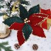 Large Glitter Artifical Christmas Flowers Merry Christmas Tree Decoration Happy New Year Ornaments Xmas Ornaments