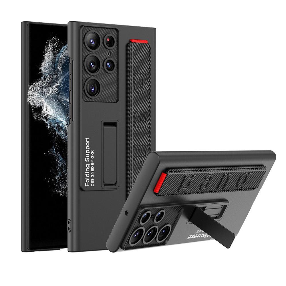 Samsung S25 Ultra/S24 Plus/S23U Phone Case with Elastic Wristband and Ultra-Thin Stand for Full Coverage Protection