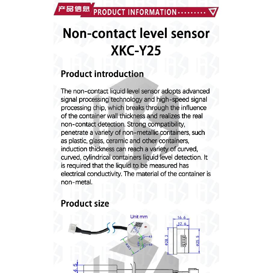 XKC Y25 T12V Liquid Level Sensor Switch Detector Water Non Contact Manufacturer Induction Stick Type Durable Y25-T12V XKC-Y25-V