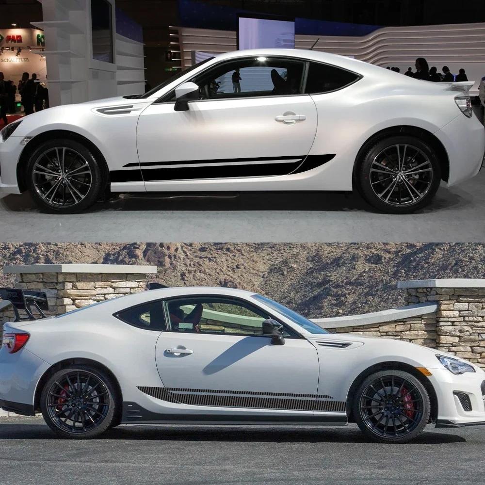 2PCS Car Side Door Body Stickers Racing Stripe Style  Vinyl Decals For Subaru BRZ STI Toyota 86 GT86 GR86 Car Decor Accessories