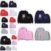BTS-Sweatshirt mit Printmuster und Fleecefutter für jugendliche Fans