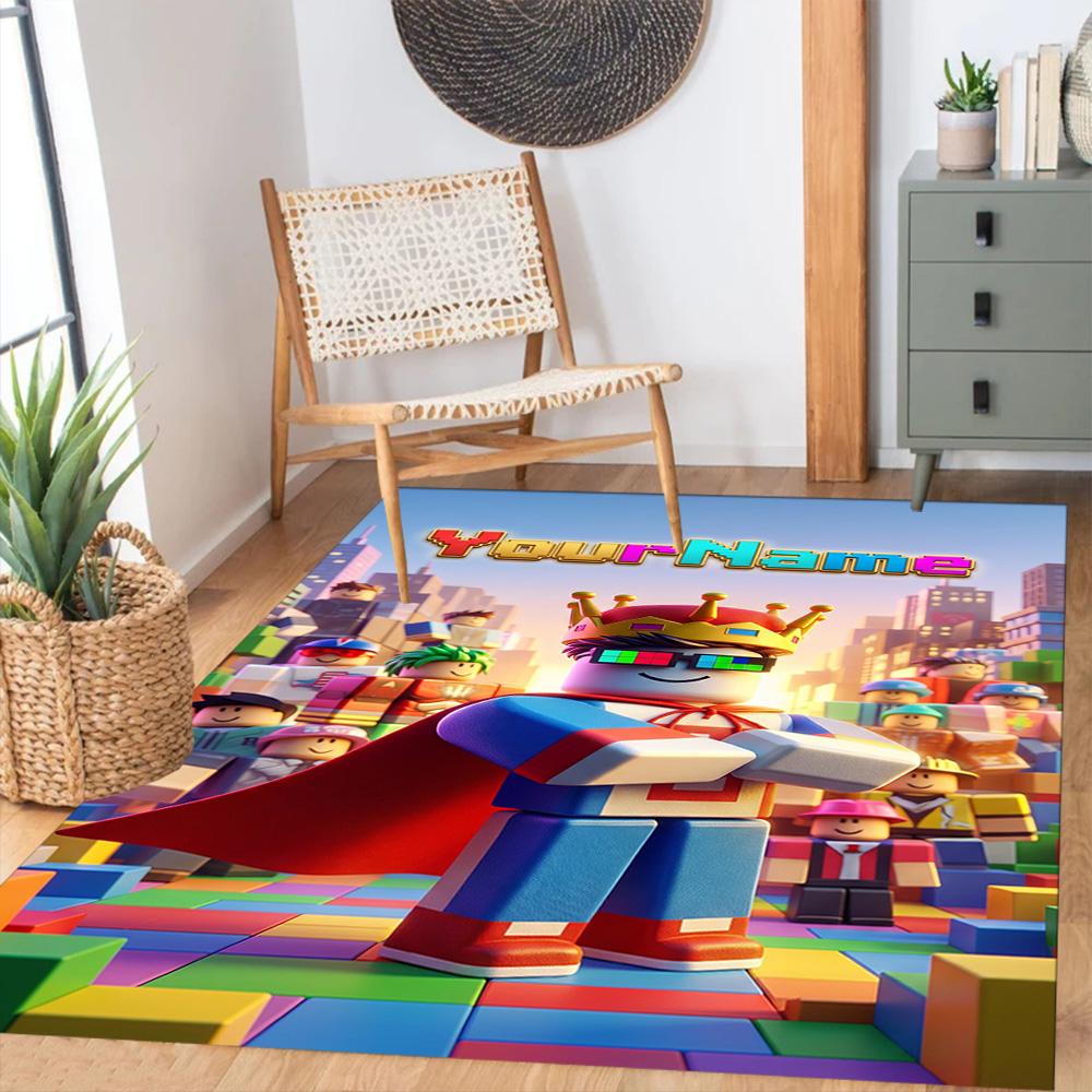 Roblox 374 Personalized Text Area Rug Perfect for Hallway Bedrooms Foyer Outdoor Anti-slip Rug Decorate Offices
