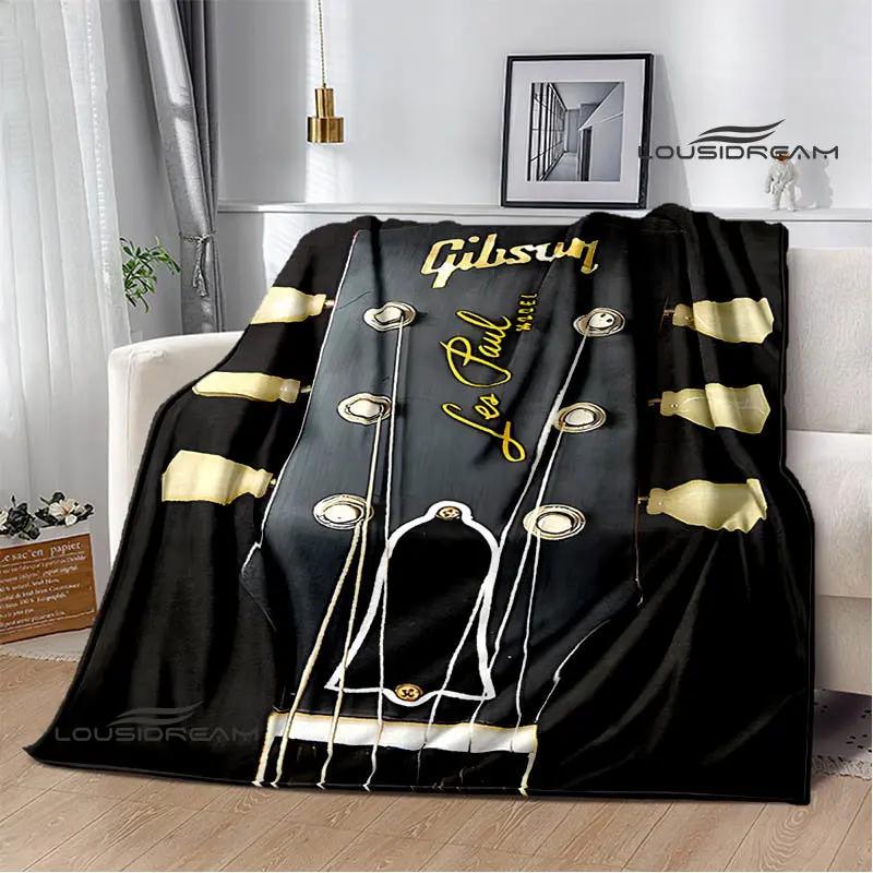 

Gibson guitar logo printed blanket Flange warming blanket picnic blanket Home Travel blanket bed linings Birthday Gift 30x40in