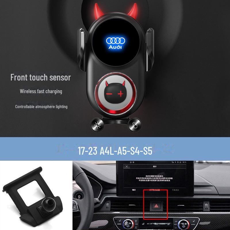 Wireless Charging Car Holder for A6LA4Q5LQ3: Auto-Clamping and Navigation