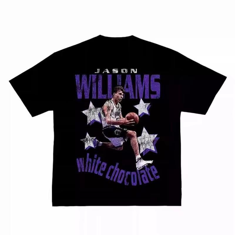 

Белый шоколад Джейсон Уильямс Американский баскетбол Футболка с круглым вырезом из чистого хлопка с длинным и коротким рукавом S