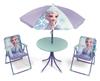 WD12996 DISNEY-Frozen II Table (50x50x48cm), 2 Chairs (38x32x53cm) and Sun Umbrella (diameter 110cm) Set