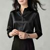 VEZFAA Moda dame ocazional primăvară toamnă imprimeu culoare uni mâneci lungi cu gât POLO Bluze și cămăși