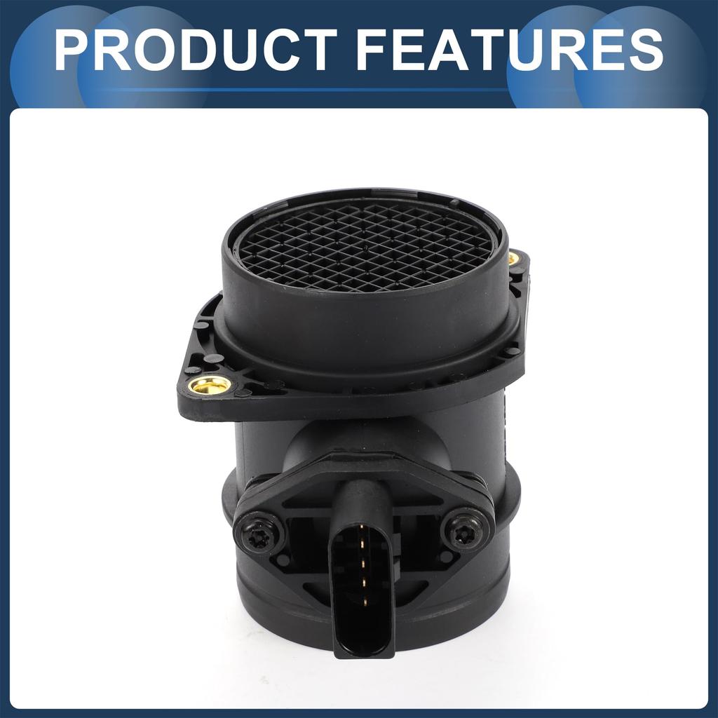 INFINAUTO Mass Air Flow Sensor Assembly for Volkswagen Jetta 2005 2.0L L4, MAF Sensor No. 06A906461T, Black, 1 Piece
