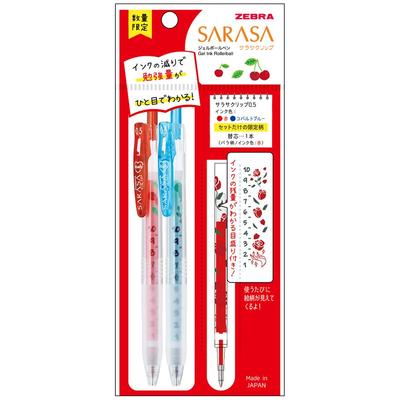 Zebra Jel Tükenmez Kalem Sarasa Clip Lovely Dolum Serisi Kırmızı Set 0.5mm Yu-pon P-JJ29-YP-R
