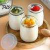 Talos 4PCS Pudding Jars with Lid, Food Grade Glass Airtight Mason Jars, DIY Favorite Flavors Containers, for Yogurt Parfait Candy Storage
