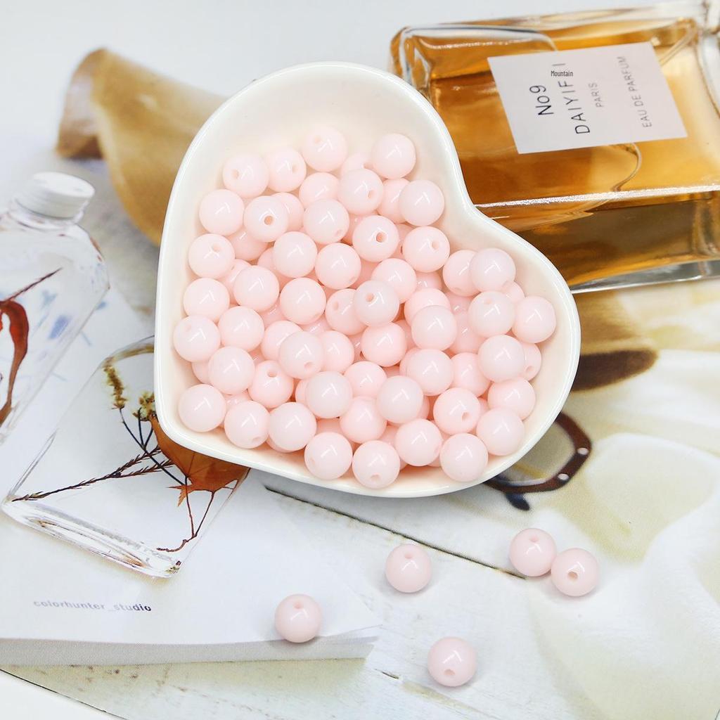 Acrylic Round Beads - Solid Candy Colors for DIY Jewelry Making and Crafts